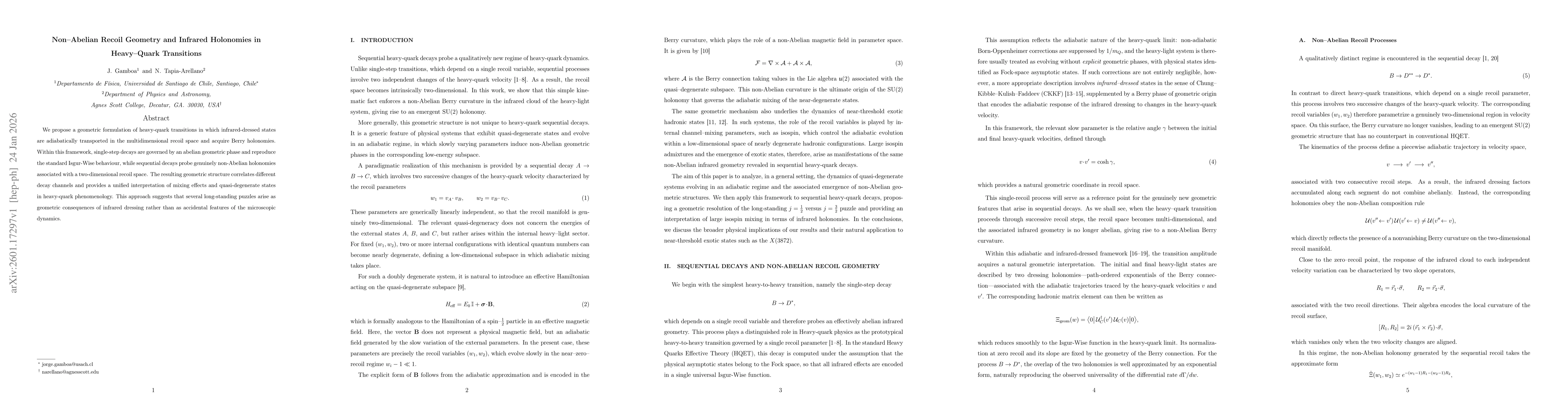 Thumbnail for Non-Abelian Recoil Geometry and Infrared Holonomies in Heavy-Quark Transitions