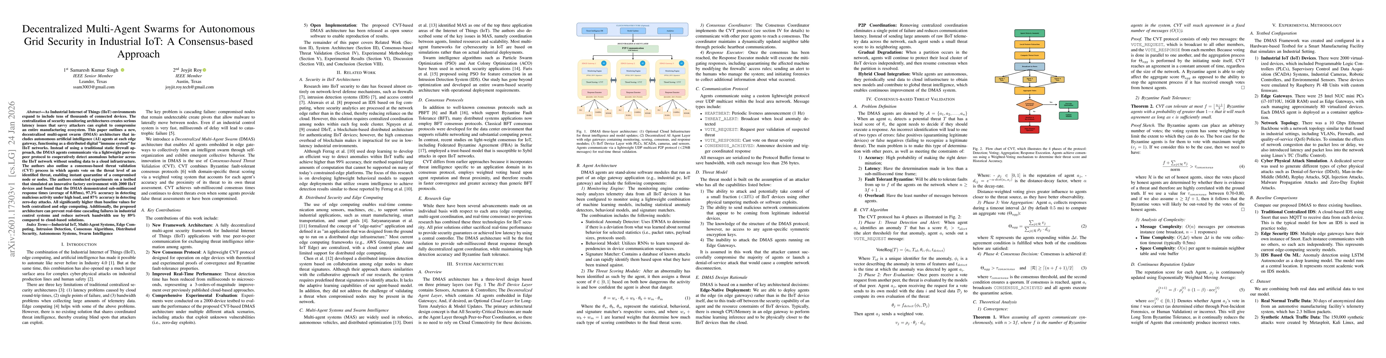 Thumbnail for Decentralized Multi-Agent Swarms for Autonomous Grid Security in Industrial IoT: A Consensus-based Approach