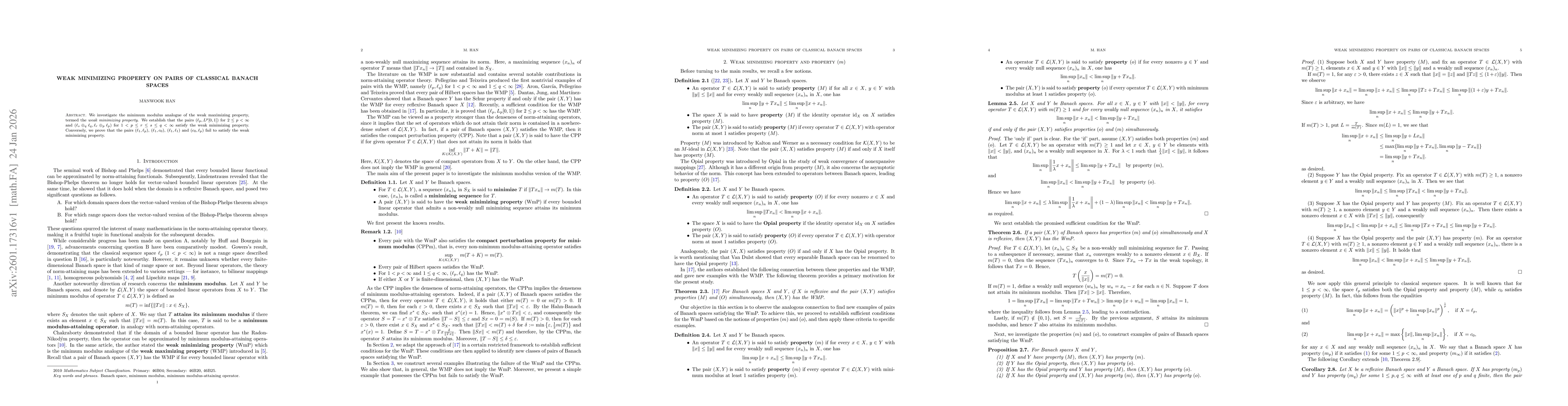 Thumbnail for Weak minimizing property on pairs of classical Banach spaces