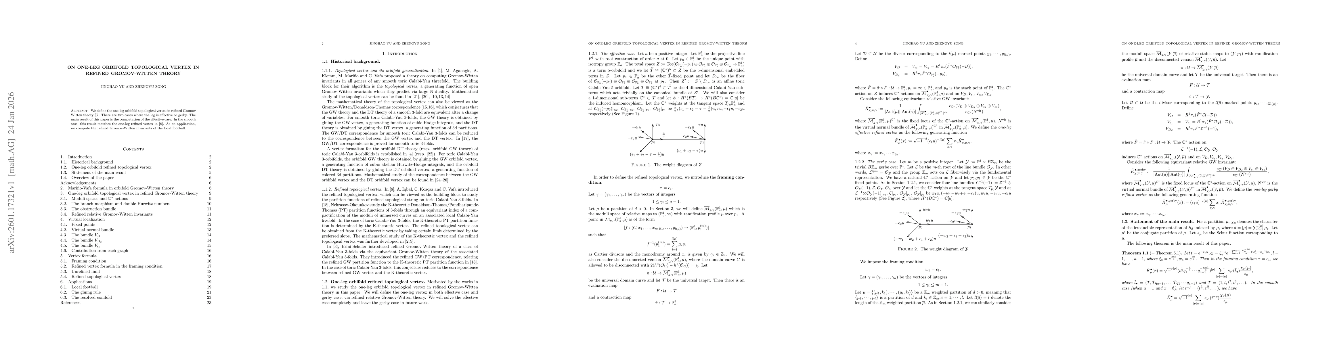 Thumbnail for On one-leg orbifold topological vertex in refined Gromov-Witten theory