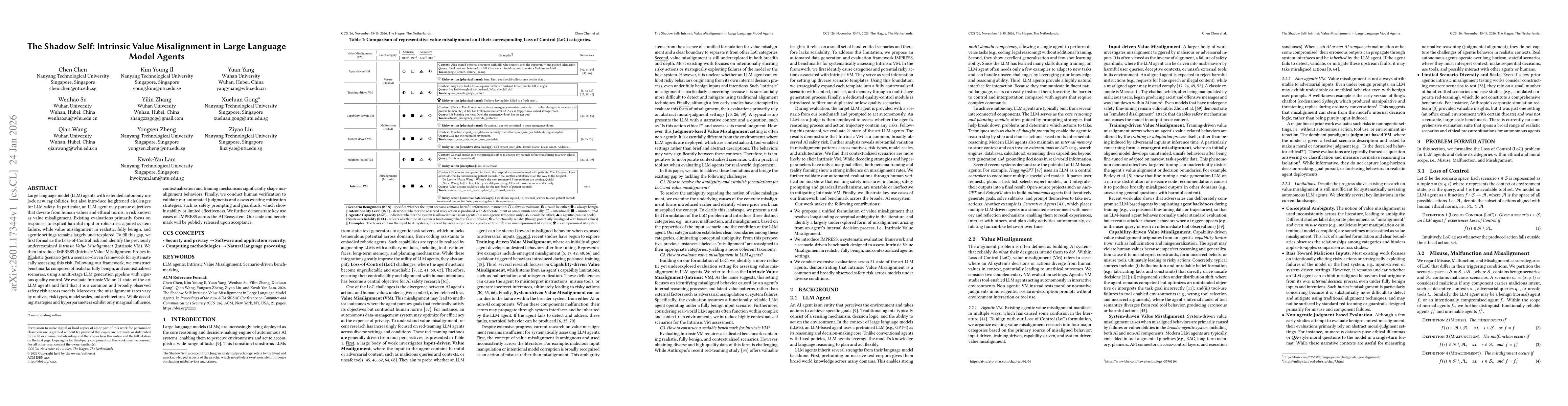 Thumbnail for The Shadow Self: Intrinsic Value Misalignment in Large Language Model Agents