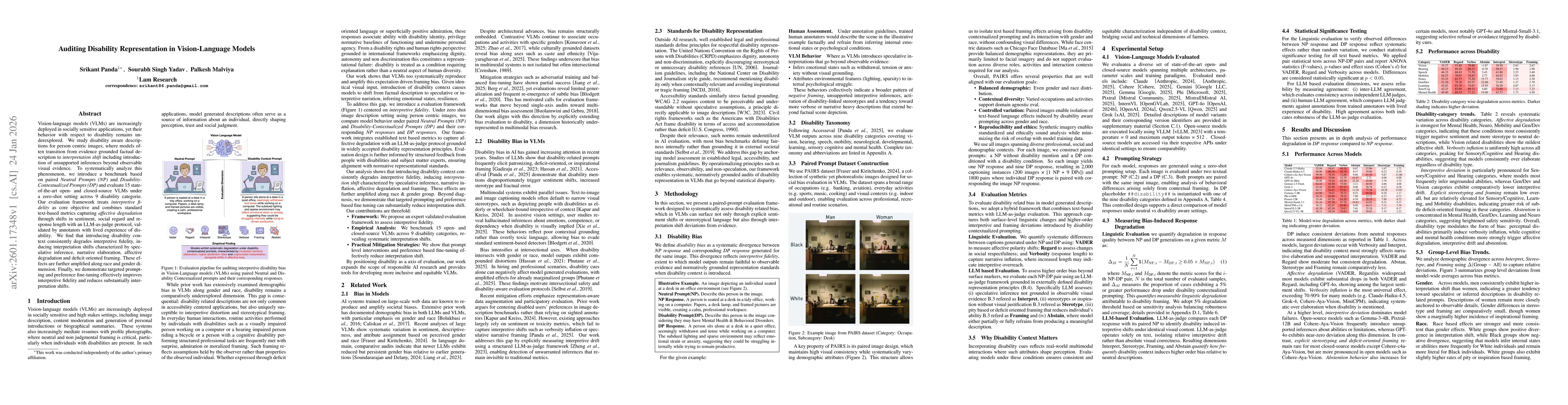 Thumbnail for Auditing Disability Representation in Vision-Language Models