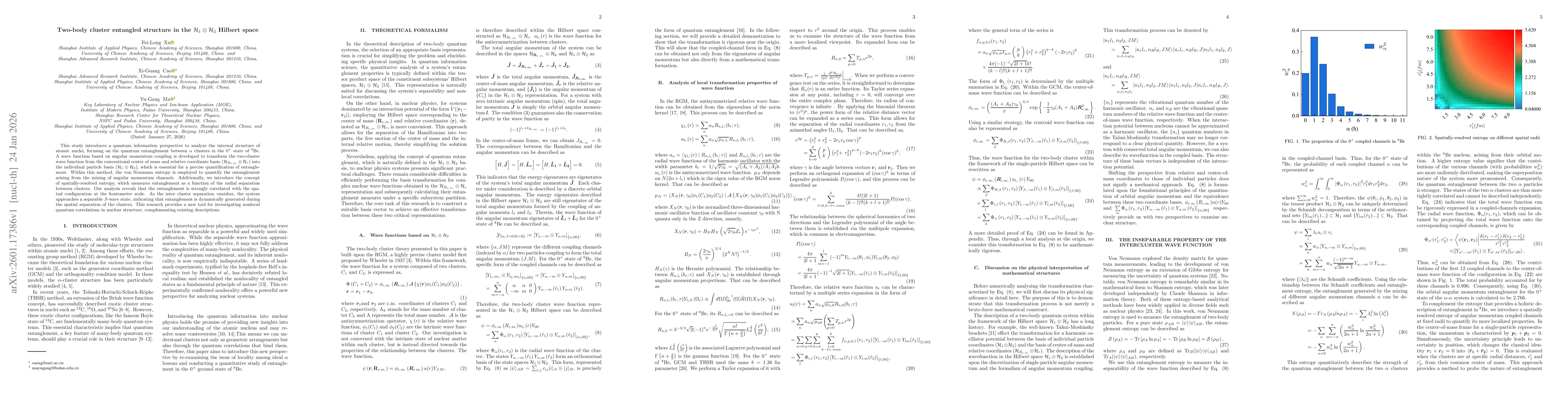 Thumbnail for Two-body cluster entangled structure in the $\mathcal{H}_1\otimes \mathcal{H}_2$ Hilbert space