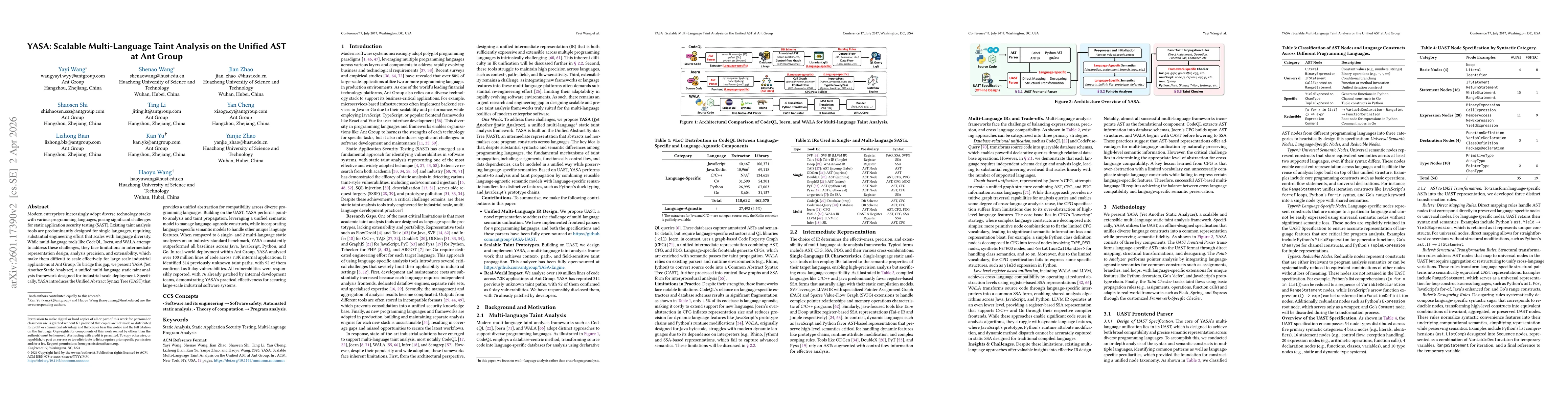 Thumbnail for YASA: Scalable Multi-Language Taint Analysis on the Unified AST at Ant Group