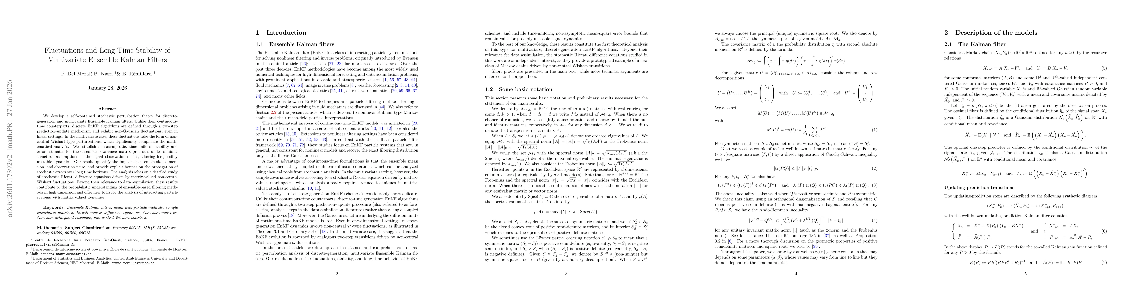 Thumbnail for Fluctuations and Long-Time Stability of Multivariate Ensemble Kalman Filters