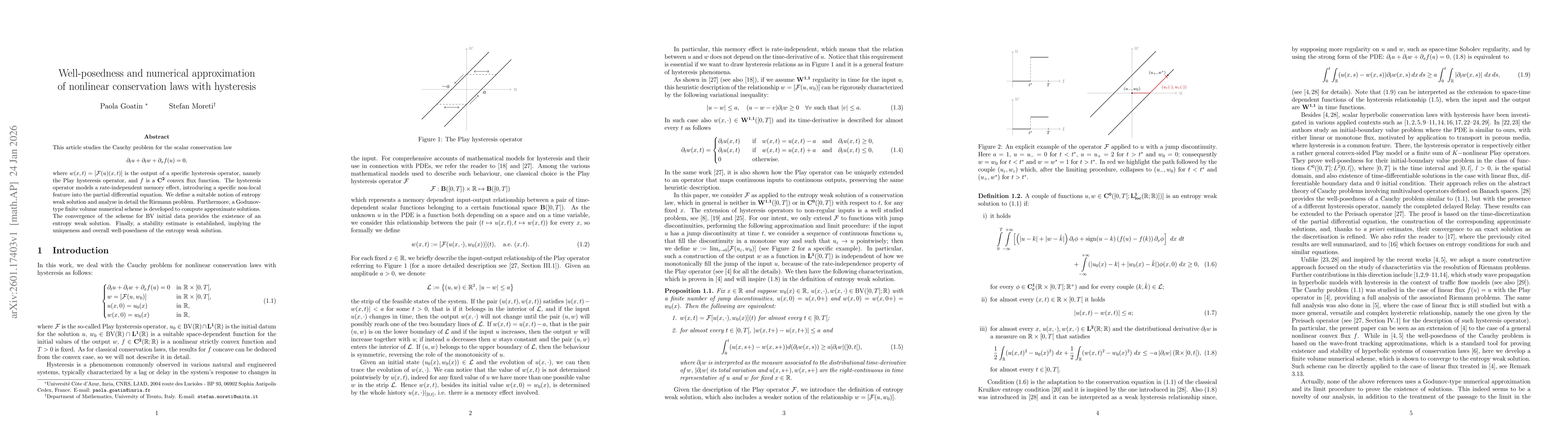Thumbnail for Well-posedness and numerical approximation of nonlinear conservation laws with hysteresis