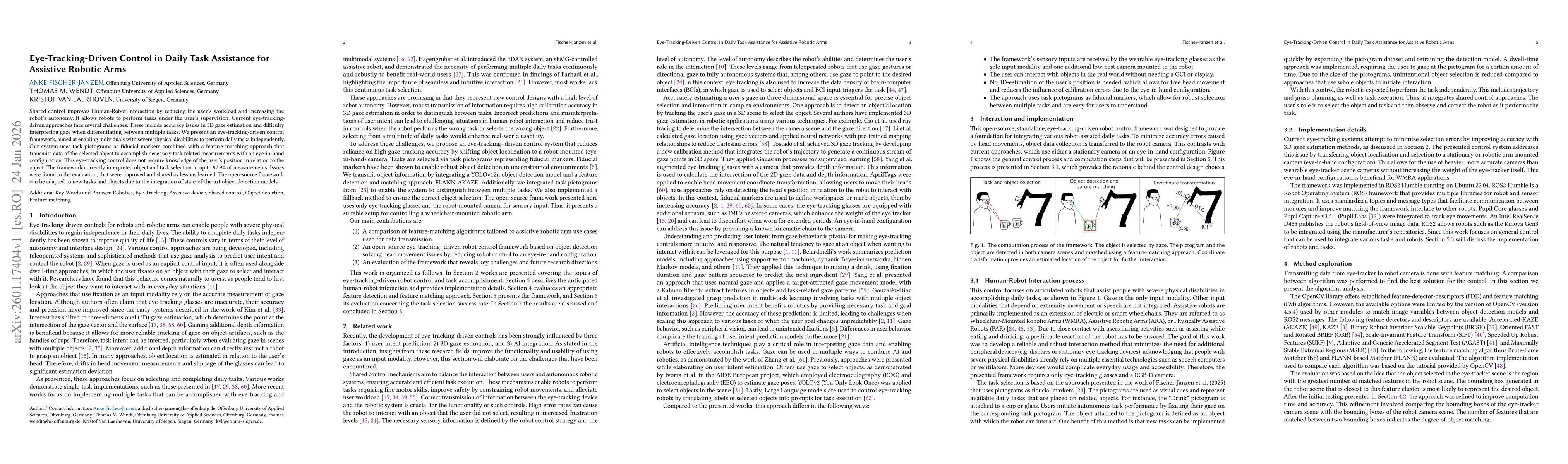 Thumbnail for Eye-Tracking-Driven Control in Daily Task Assistance for Assistive Robotic Arms