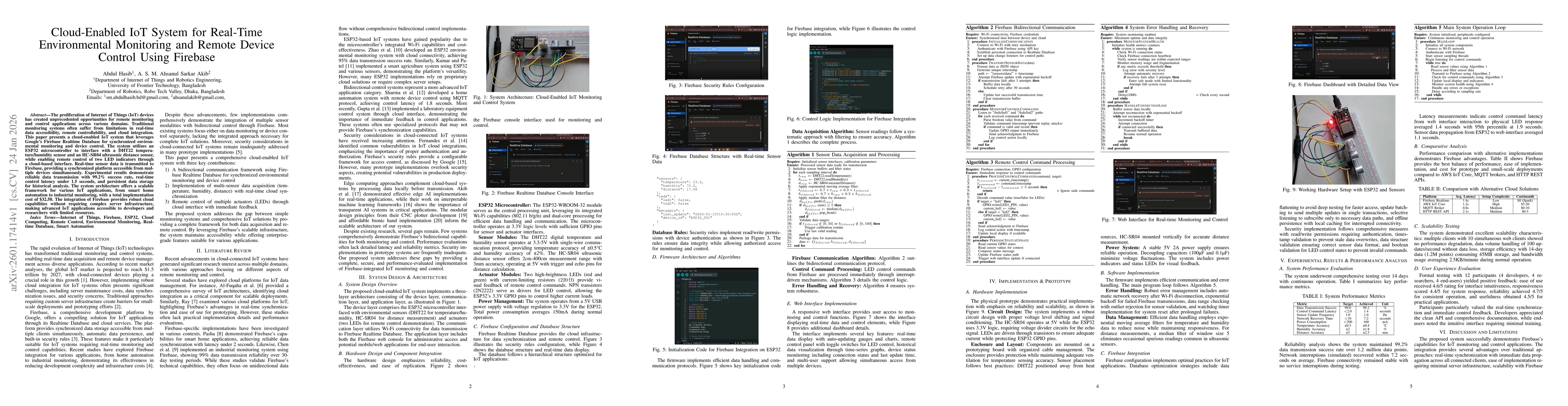 Thumbnail for Cloud-Enabled IoT System for Real-Time Environmental Monitoring and Remote Device Control Using Firebase