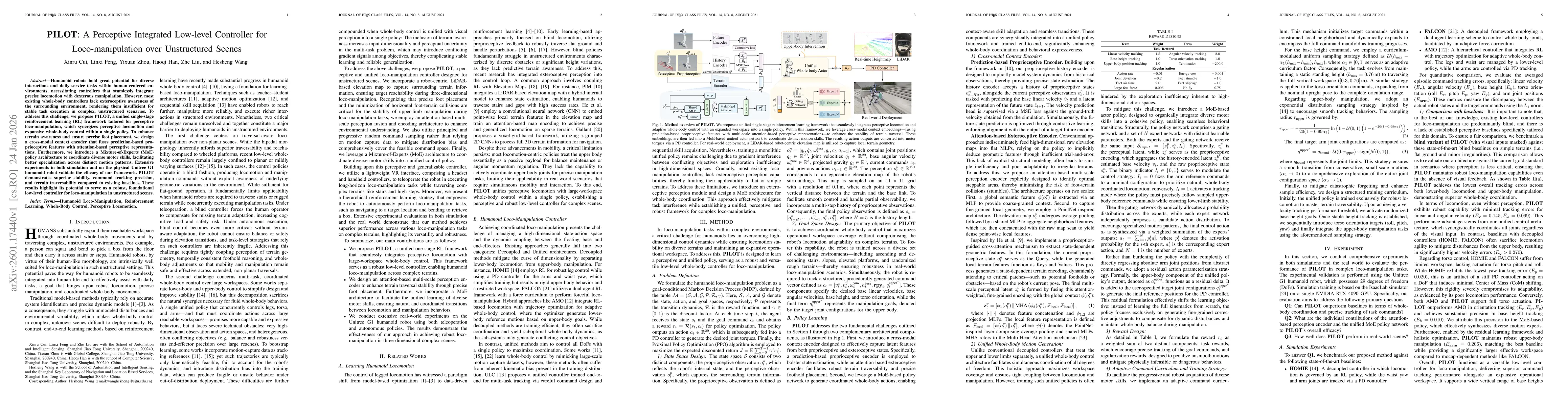 Thumbnail for PILOT: A Perceptive Integrated Low-level Controller for Loco-manipulation over Unstructured Scenes
