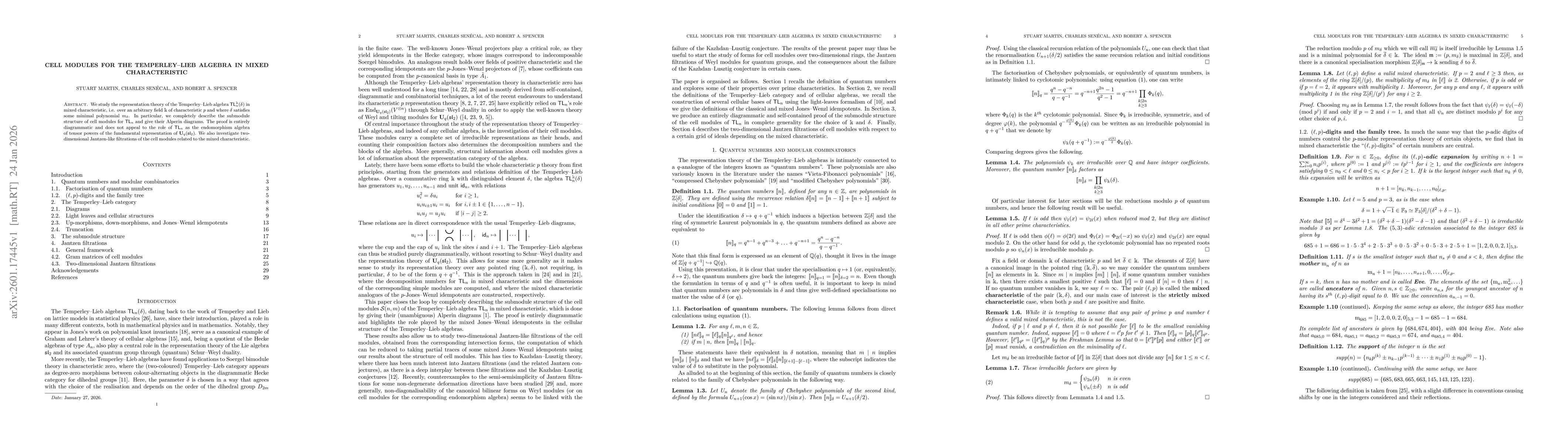 Thumbnail for Cell modules for the Temperley-Lieb algebra in mixed characteristic