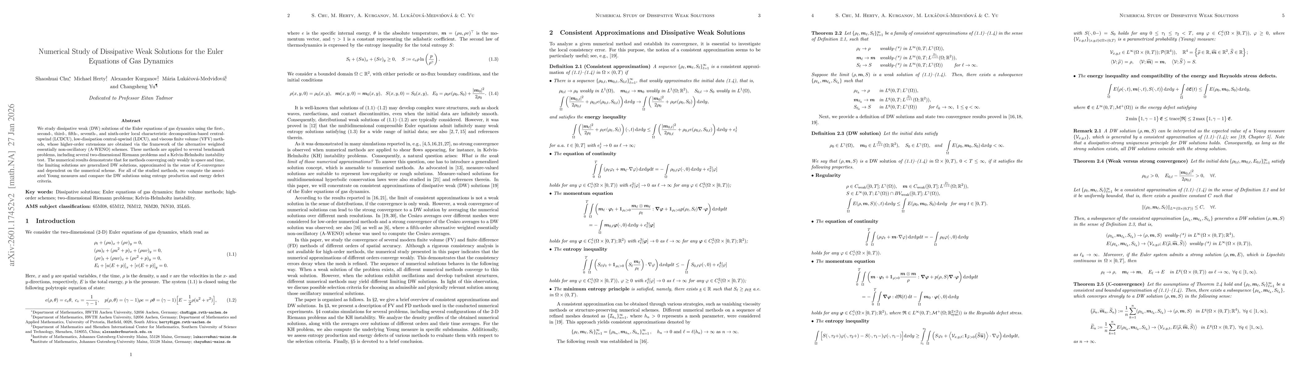 Thumbnail for Numerical Study of Dissipative Weak Solutions for the Euler Equations of Gas Dynamics