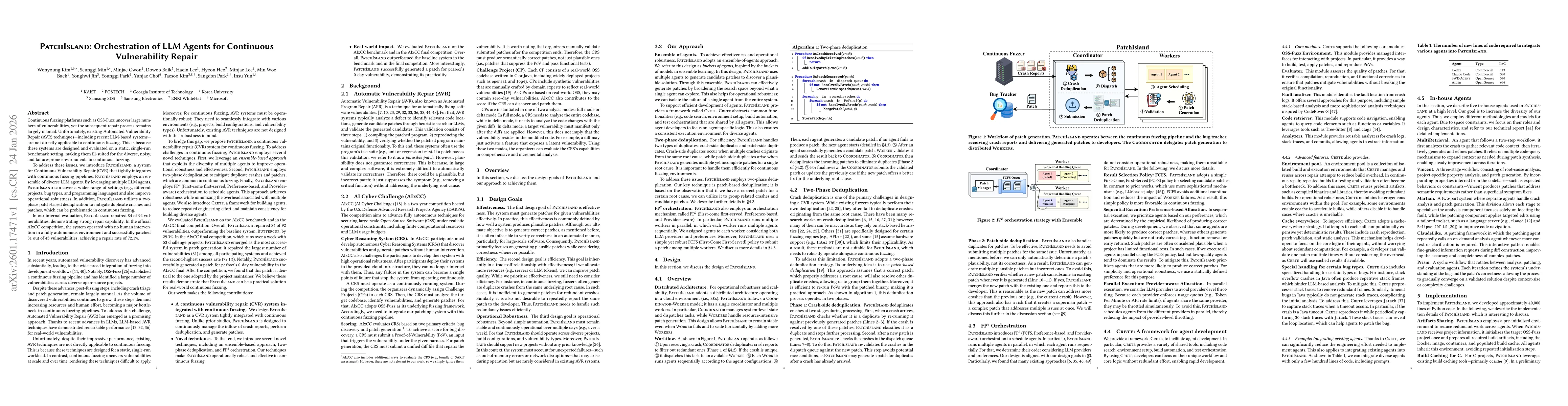 Thumbnail for PatchIsland: Orchestration of LLM Agents for Continuous Vulnerability Repair