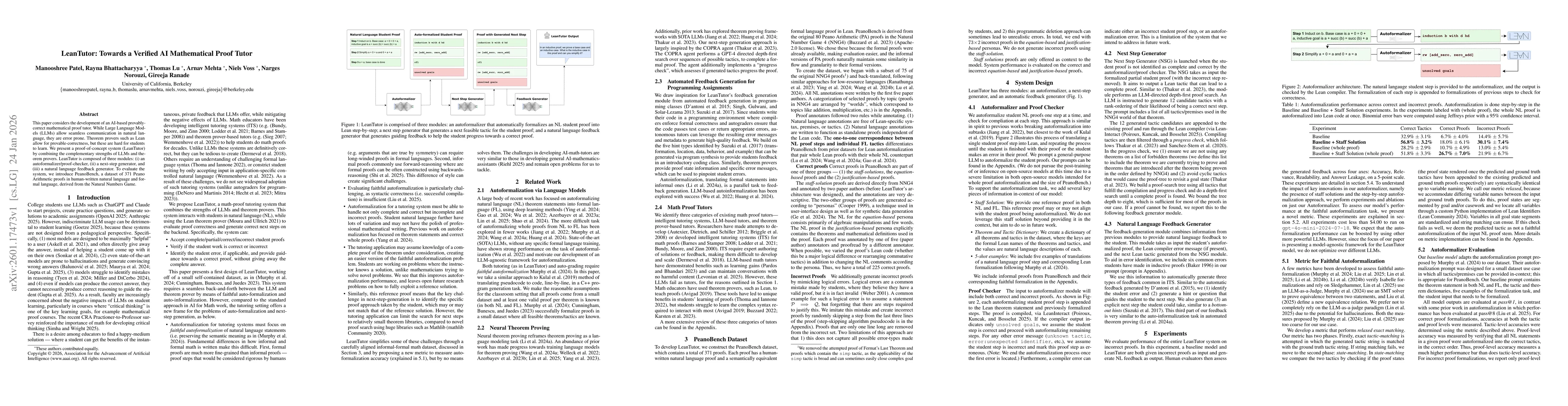 Thumbnail for LeanTutor: Towards a Verified AI Mathematical Proof Tutor