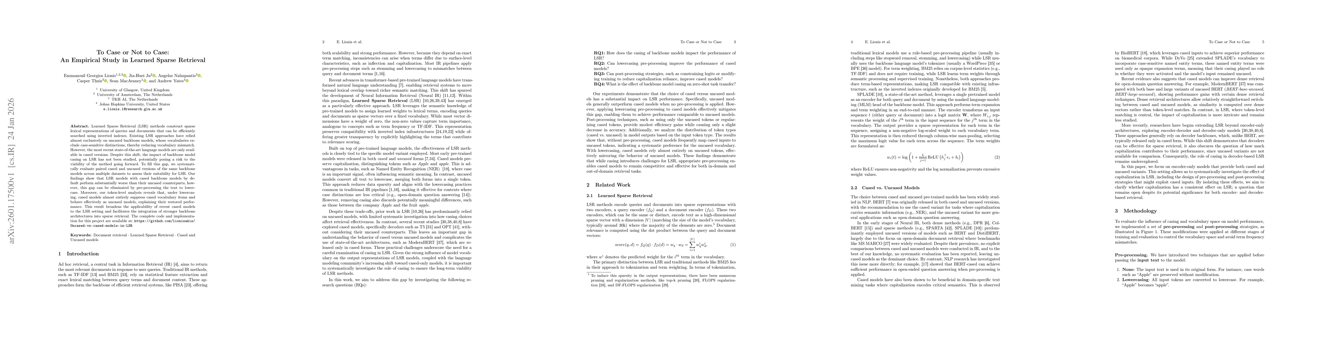 Thumbnail for To Case or Not to Case: An Empirical Study in Learned Sparse Retrieval