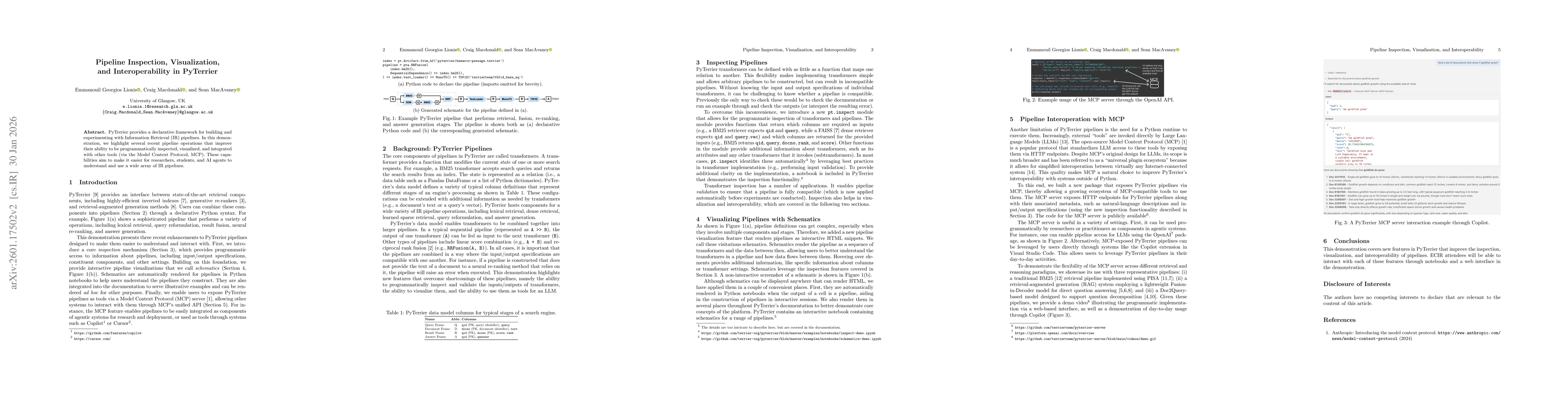 Thumbnail for Pipeline Inspection, Visualization, and Interoperability in PyTerrier
