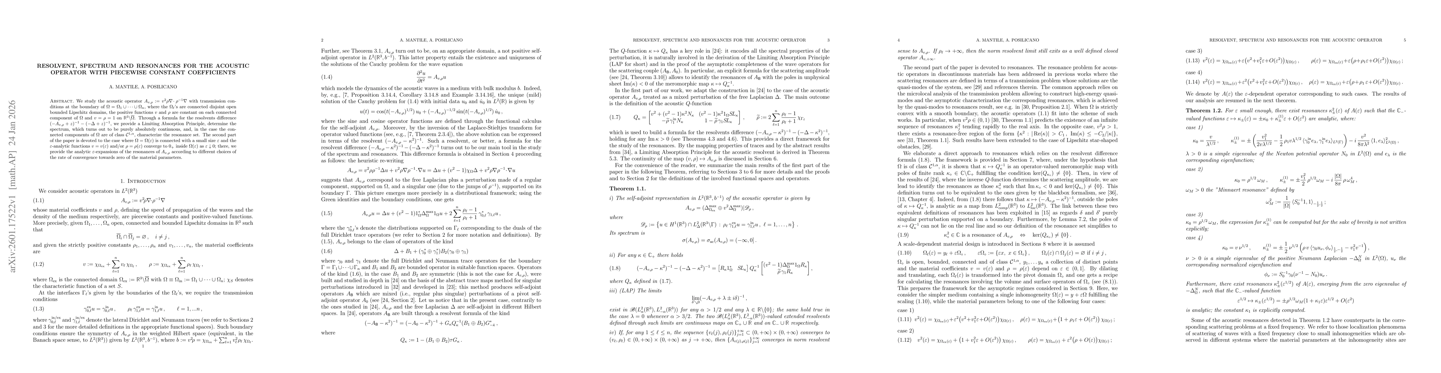 Thumbnail for Resolvent, spectrum and resonances for the acoustic operator with piecewise constant coefficients