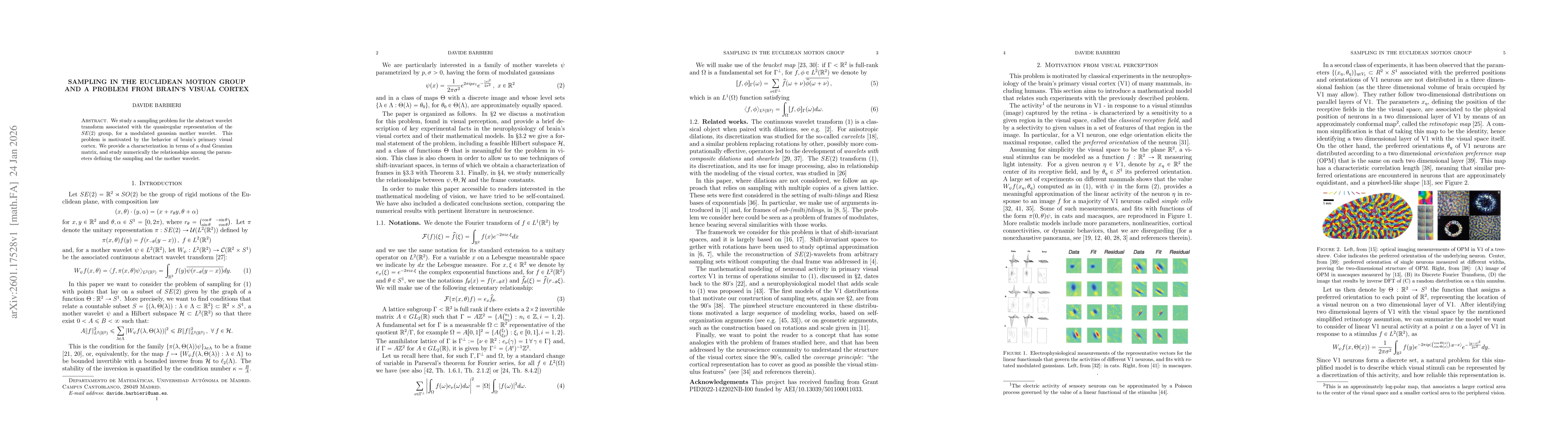 Thumbnail for Sampling in the Euclidean Motion Group and a Problem from Brain's Primary Visual Cortex