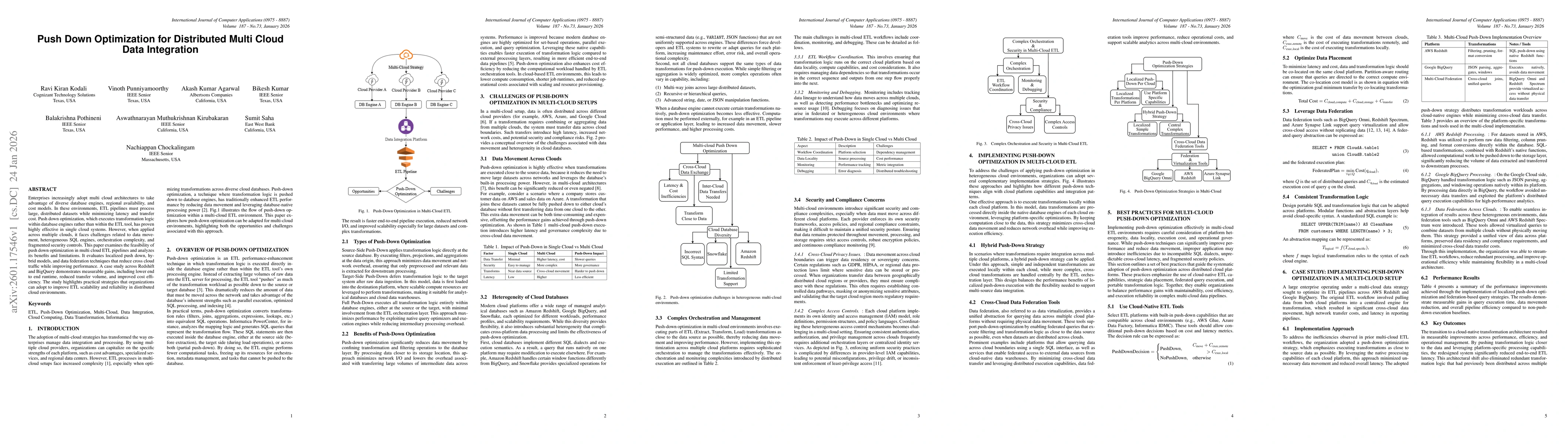 Thumbnail for Push Down Optimization for Distributed Multi Cloud Data Integration