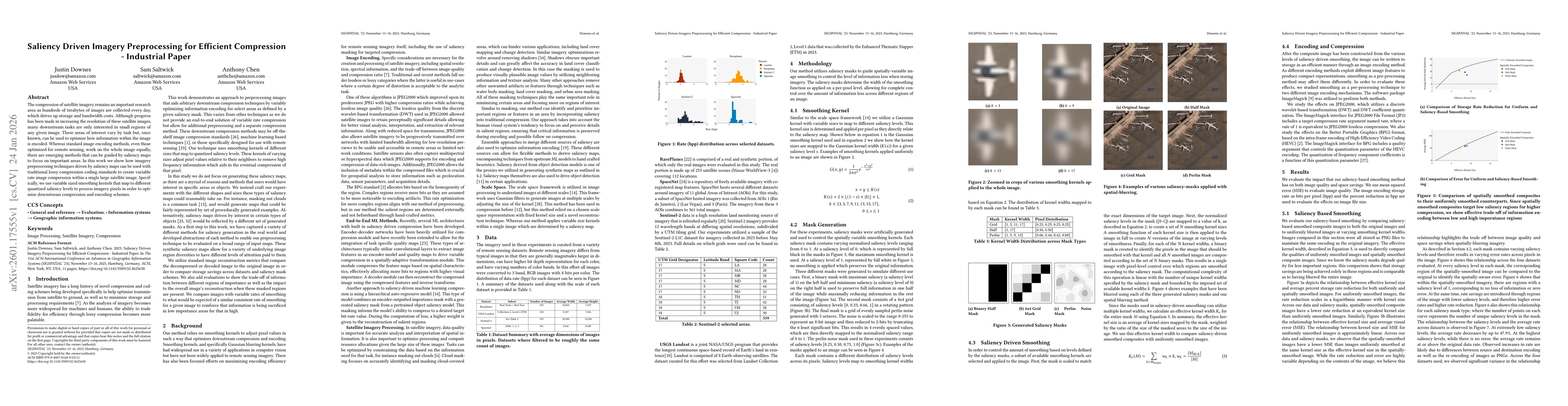 Thumbnail for Saliency Driven Imagery Preprocessing for Efficient Compression -- Industrial Paper