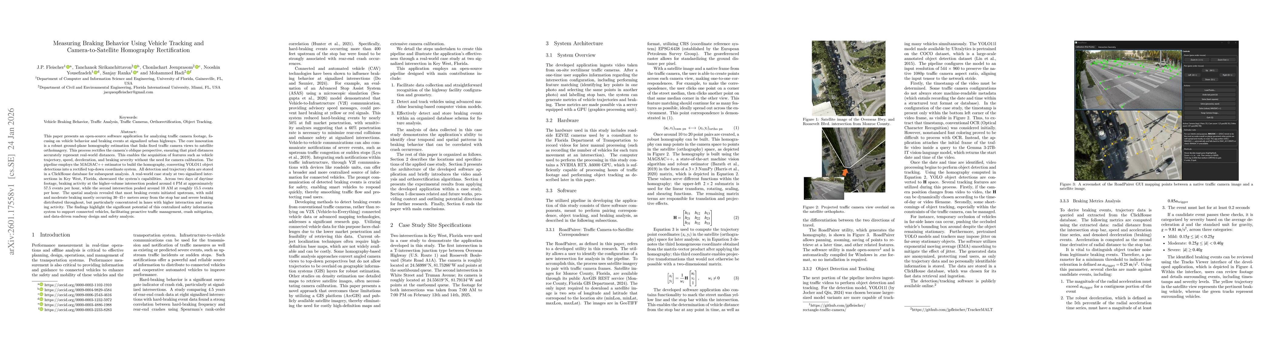 Thumbnail for Measuring Braking Behavior Using Vehicle Tracking and Camera-to-Satellite Homography Rectification