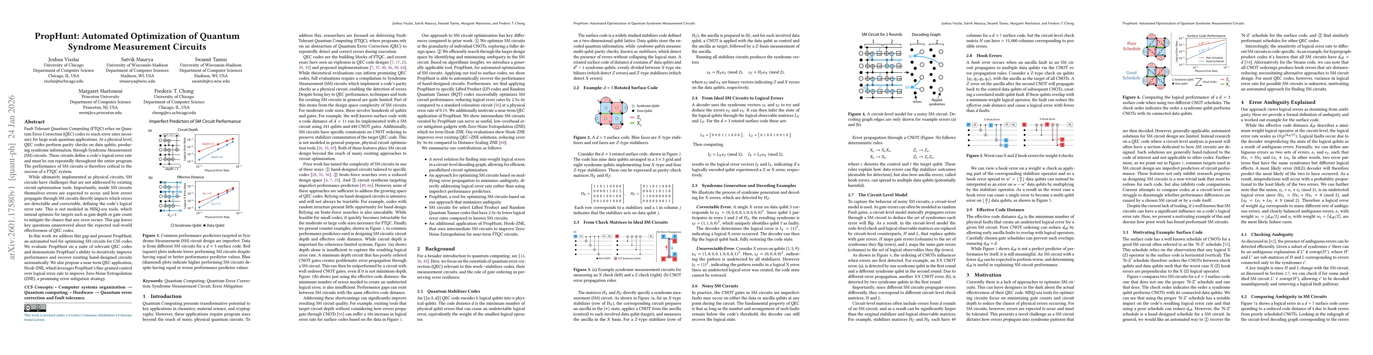 Thumbnail for PropHunt: Automated Optimization of Quantum Syndrome Measurement Circuits