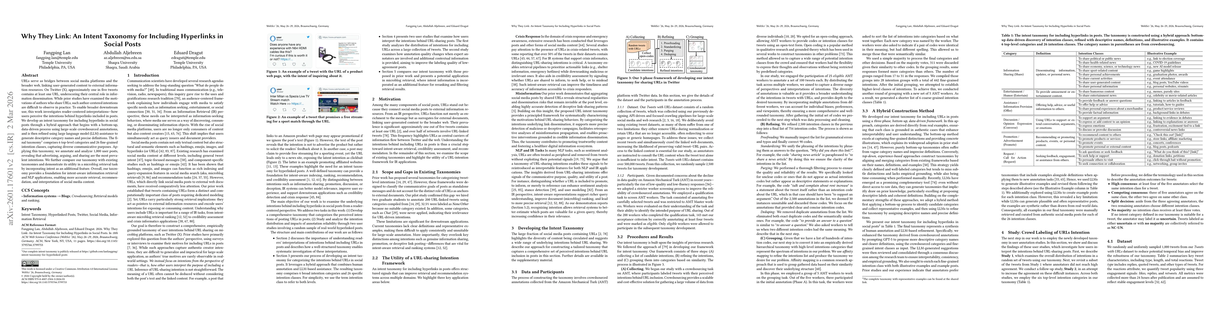Thumbnail for Why They Link: An Intent Taxonomy for Including Hyperlinks in Social Posts