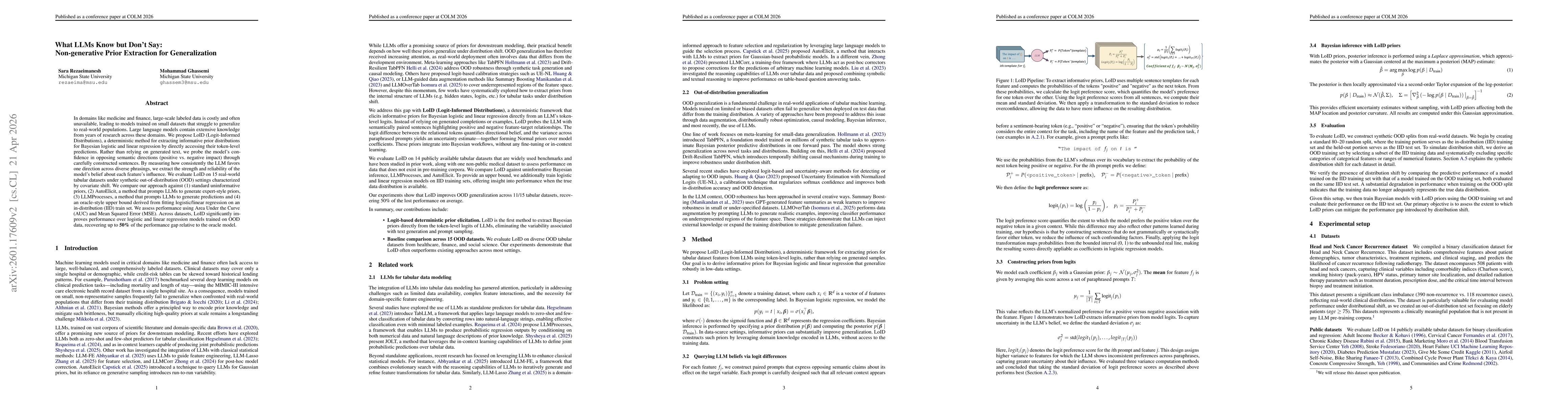 Thumbnail for What Language Models Know But Don't Say: Non-Generative Prior Extraction for Generalization