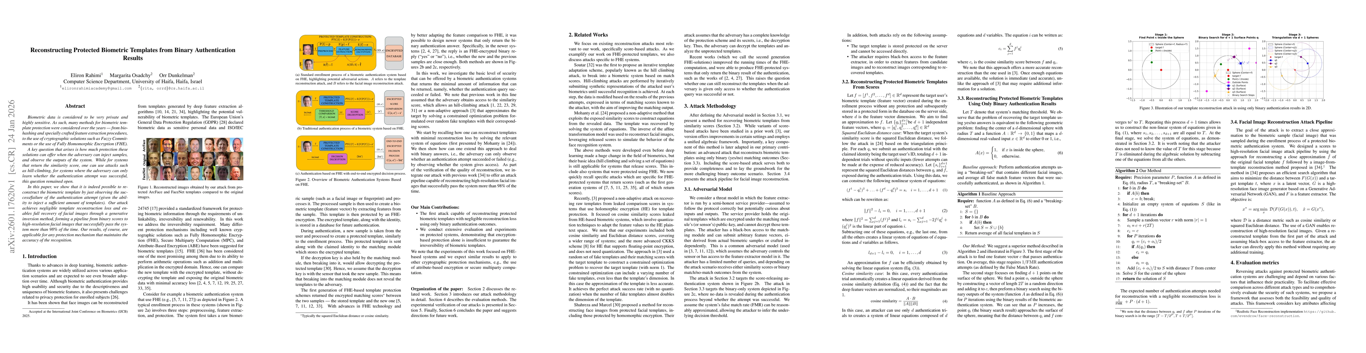 Thumbnail for Reconstructing Protected Biometric Templates from Binary Authentication Results