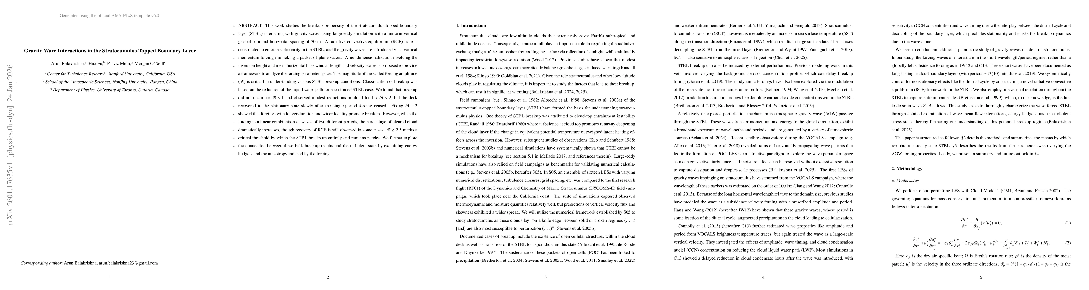 Thumbnail for Gravity Wave Interactions in the Stratocumulus-Topped Boundary Layer