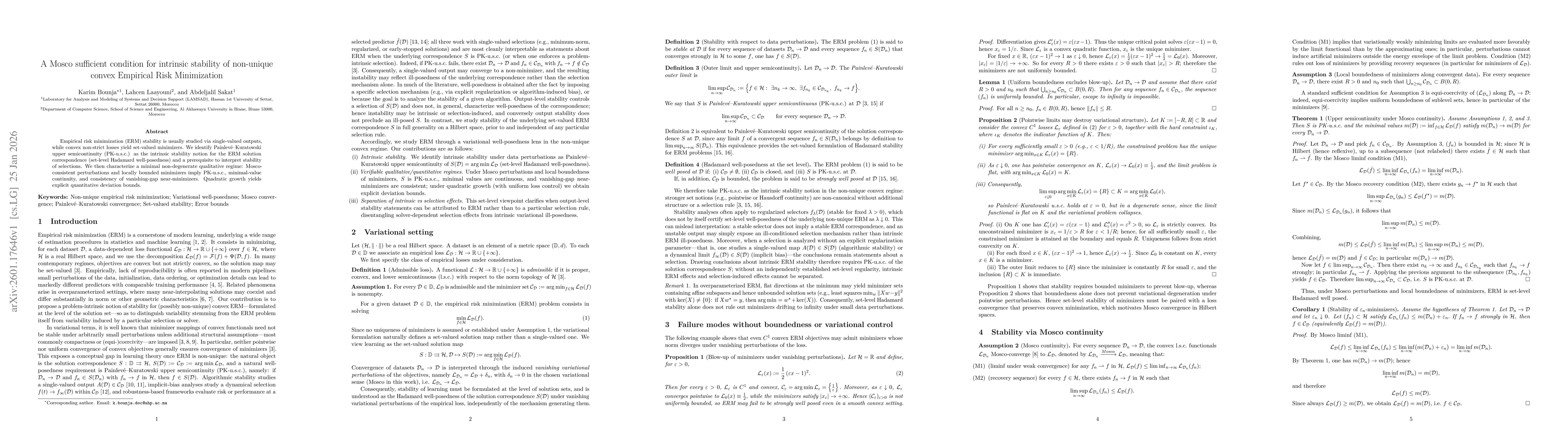 Thumbnail for A Mosco sufficient condition for intrinsic stability of non-unique convex Empirical Risk Minimization