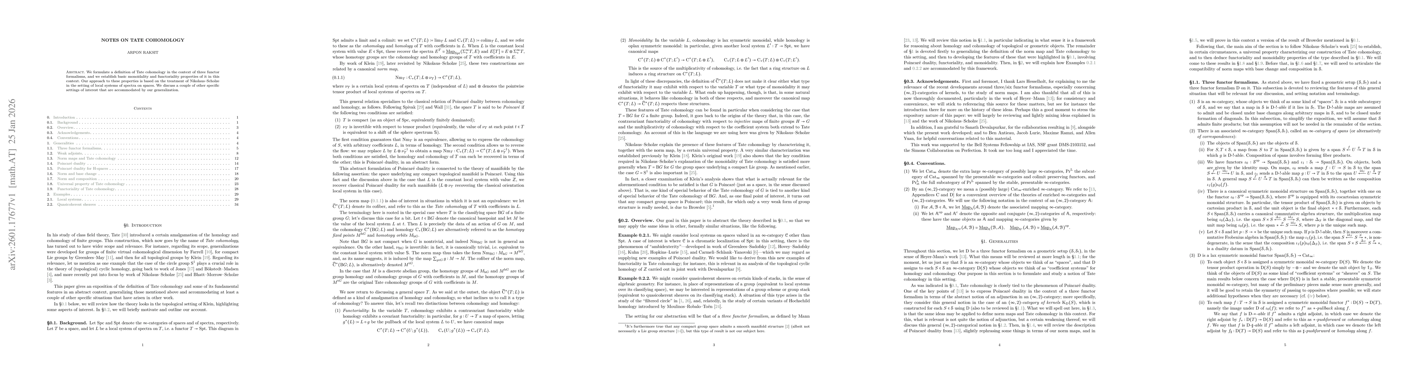 Thumbnail for Notes on Tate cohomology