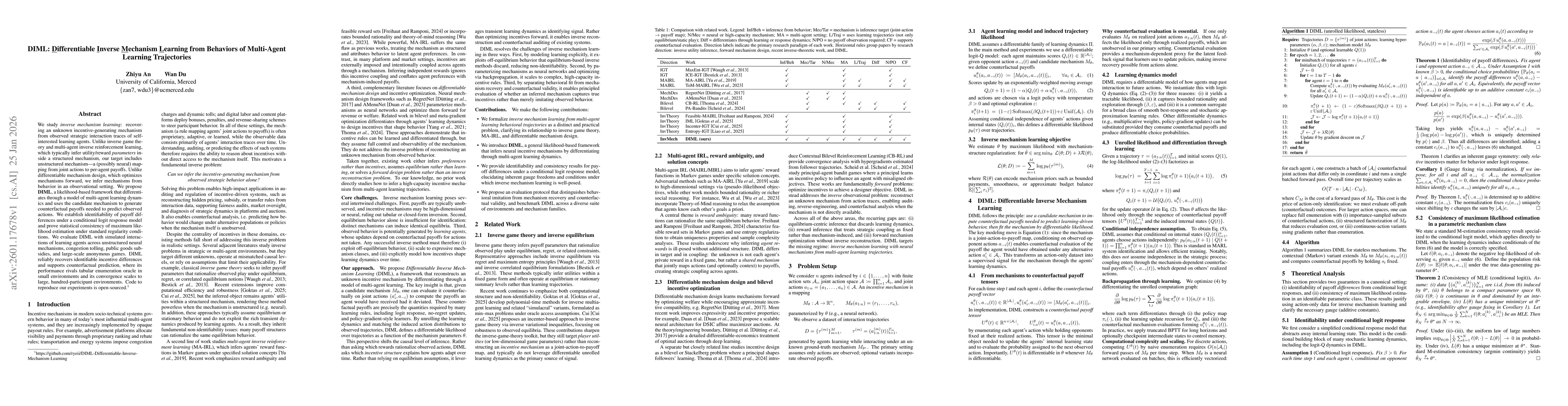 Thumbnail for DIML: Differentiable Inverse Mechanism Learning from Behaviors of Multi-Agent Learning Trajectories