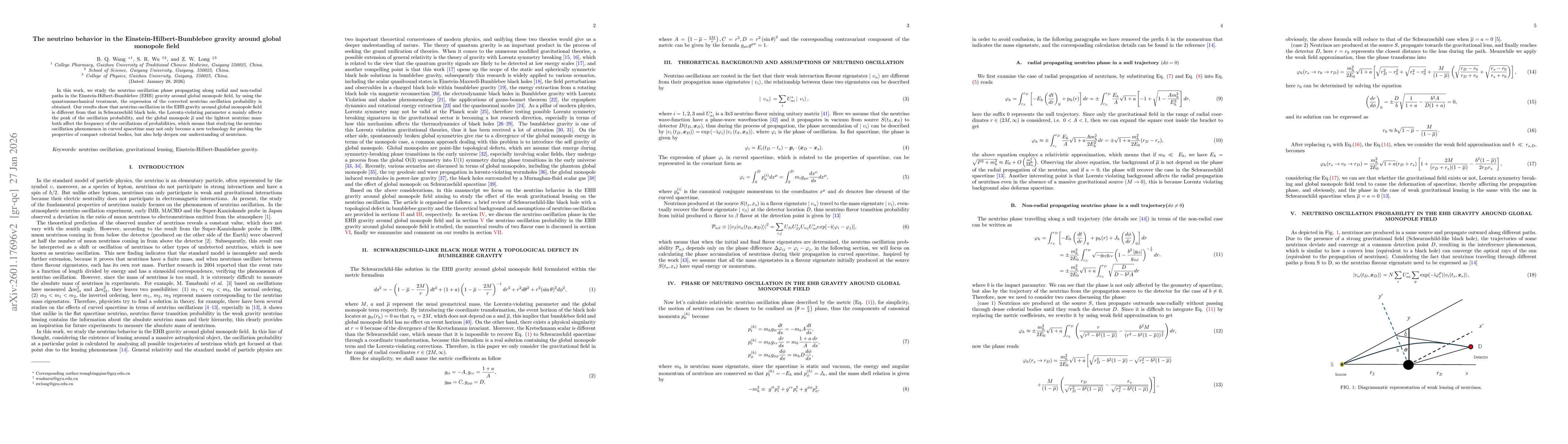 Thumbnail for The neutrino behavior in the Einstein$\text{-}$Hilbert$\text{-}$Bumblebee gravity around global monopole field