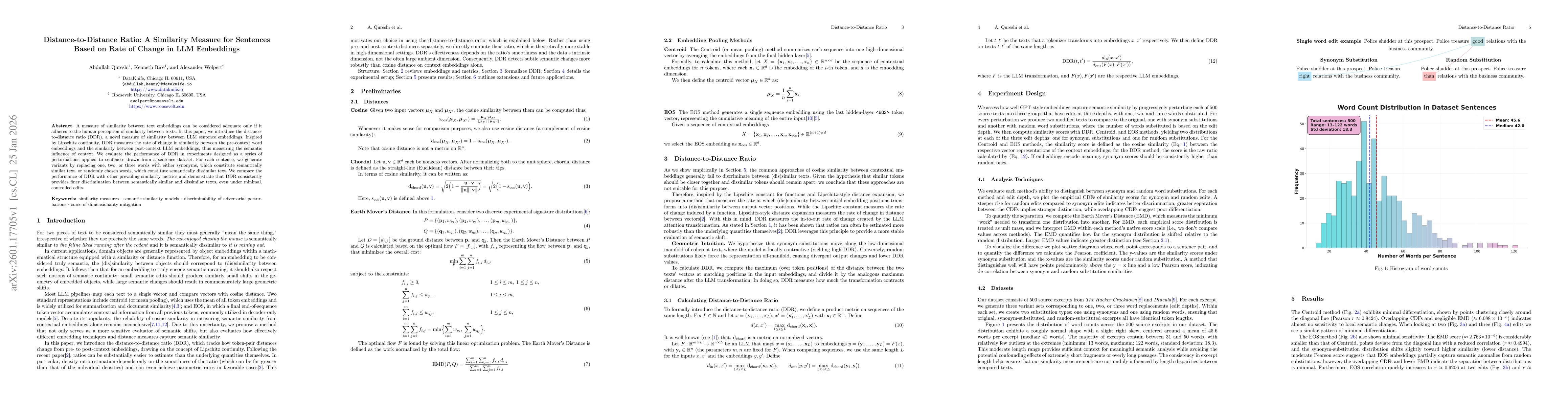 Thumbnail for Distance-to-Distance Ratio: A Similarity Measure for Sentences Based on Rate of Change in LLM Embeddings