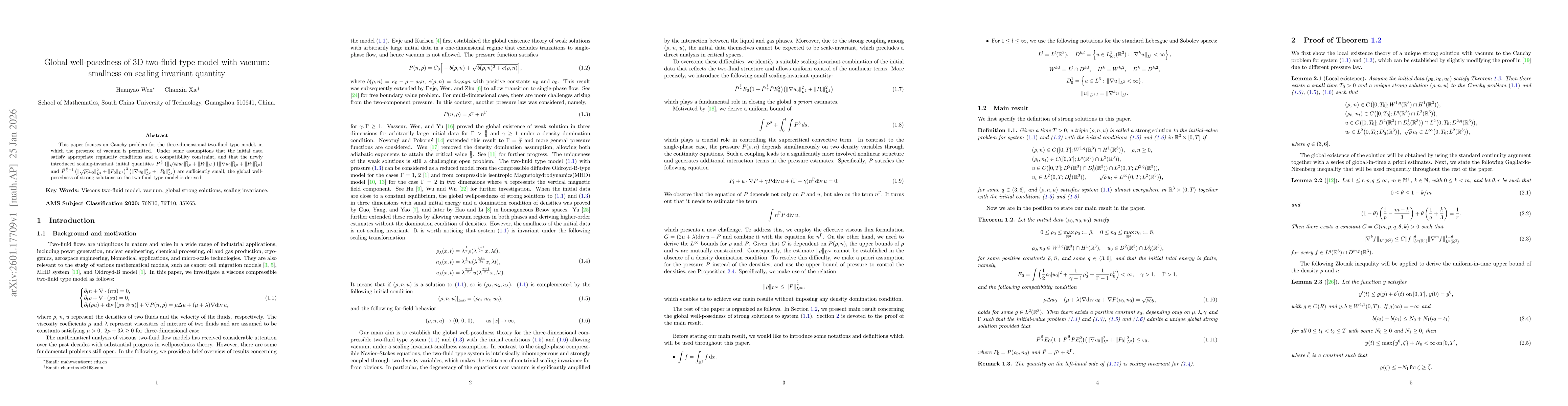 Thumbnail for Global well-posedness of 3D two-fluid type model with vacuum: smallness on scaling invariant quantity