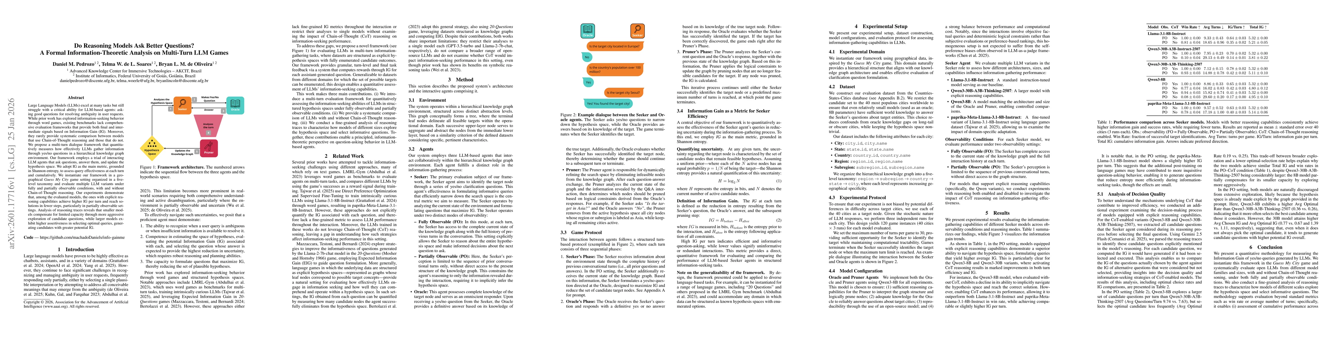 Thumbnail for Do Reasoning Models Ask Better Questions? A Formal Information-Theoretic Analysis on Multi-Turn LLM Games