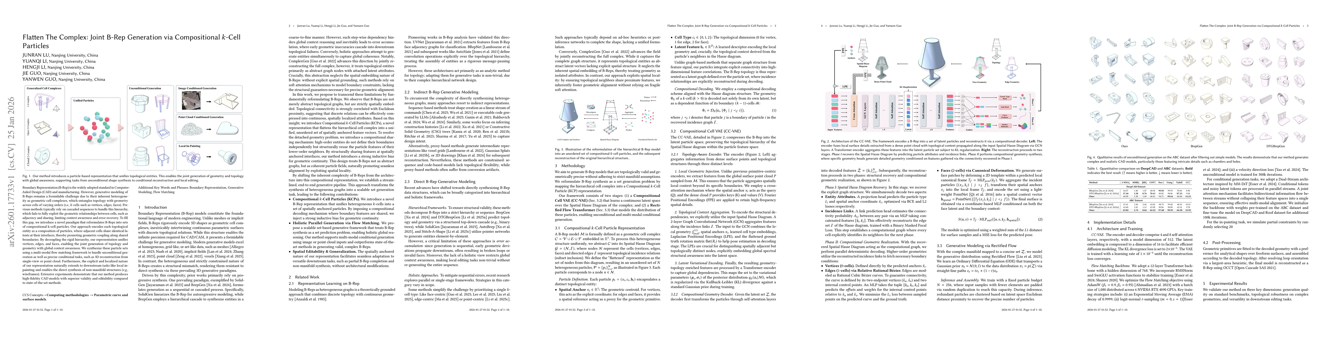 Thumbnail for Flatten The Complex: Joint B-Rep Generation via Compositional $k$-Cell Particles