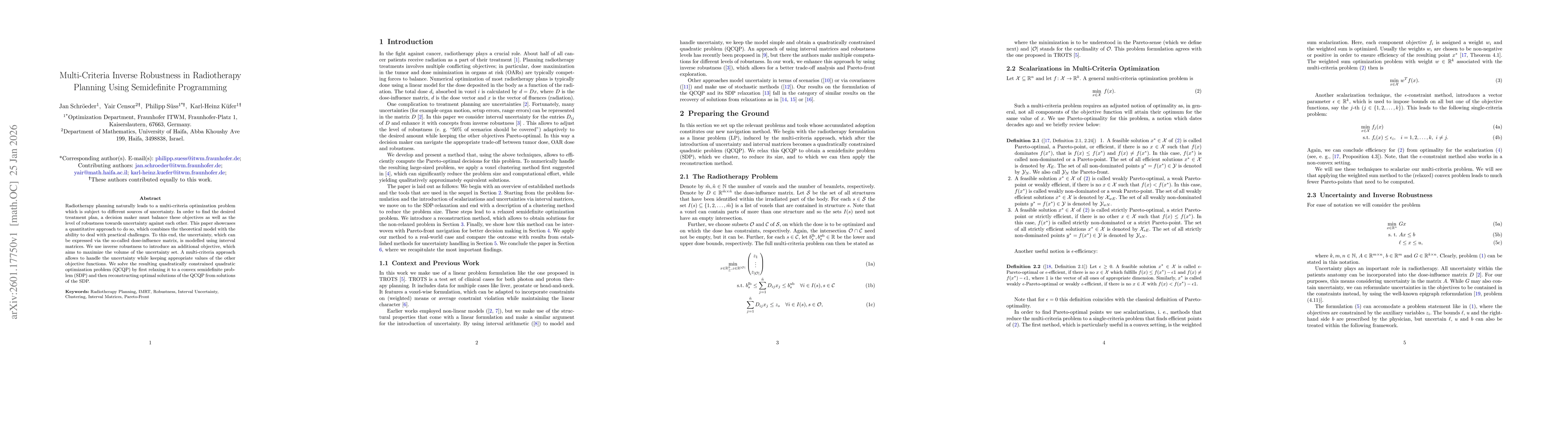 Thumbnail for Multi-Criteria Inverse Robustness in Radiotherapy Planning Using Semidefinite Programming