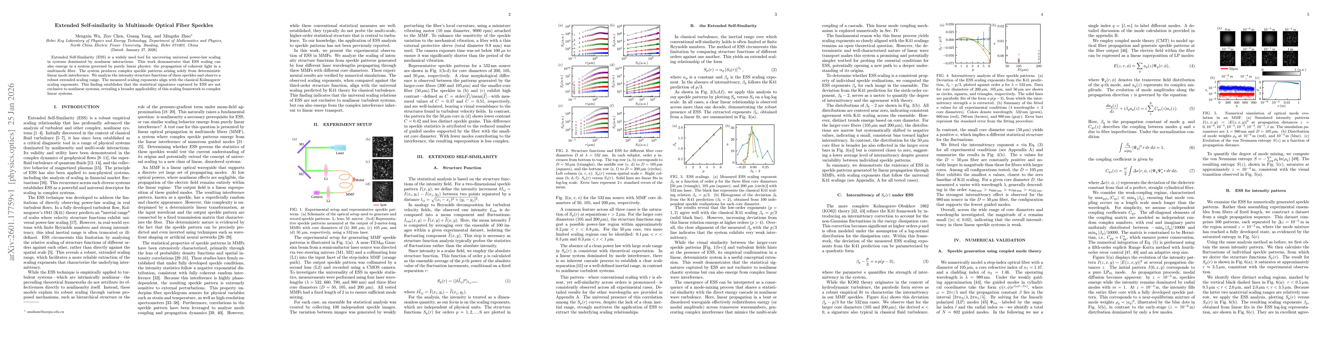 Thumbnail for Extended Self-similarity in Multimode Optical Fiber Speckles