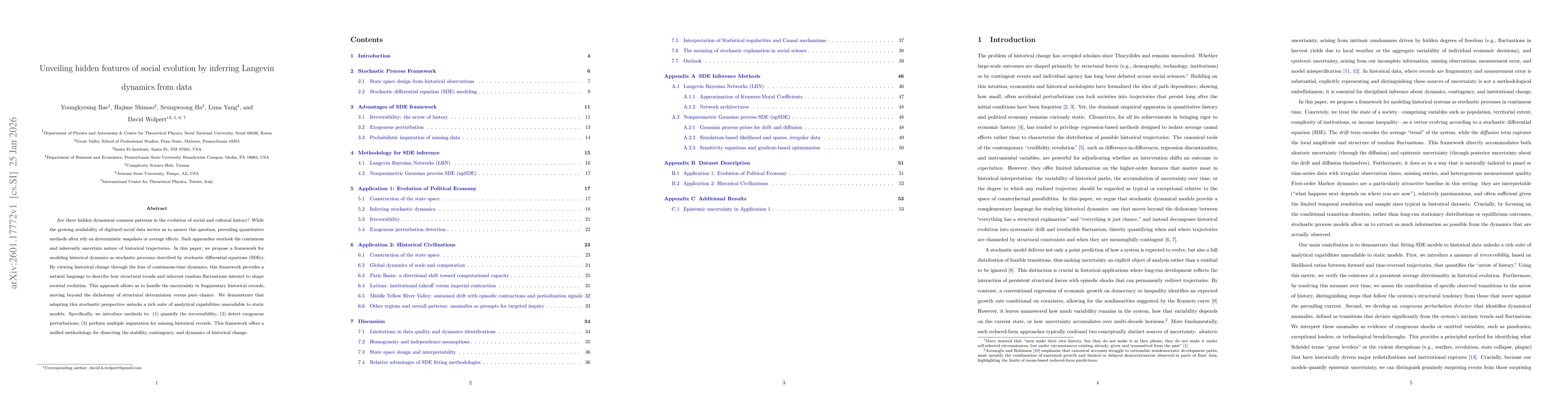 Thumbnail for Unveiling hidden features of social evolution by inferring Langevin dynamics from data