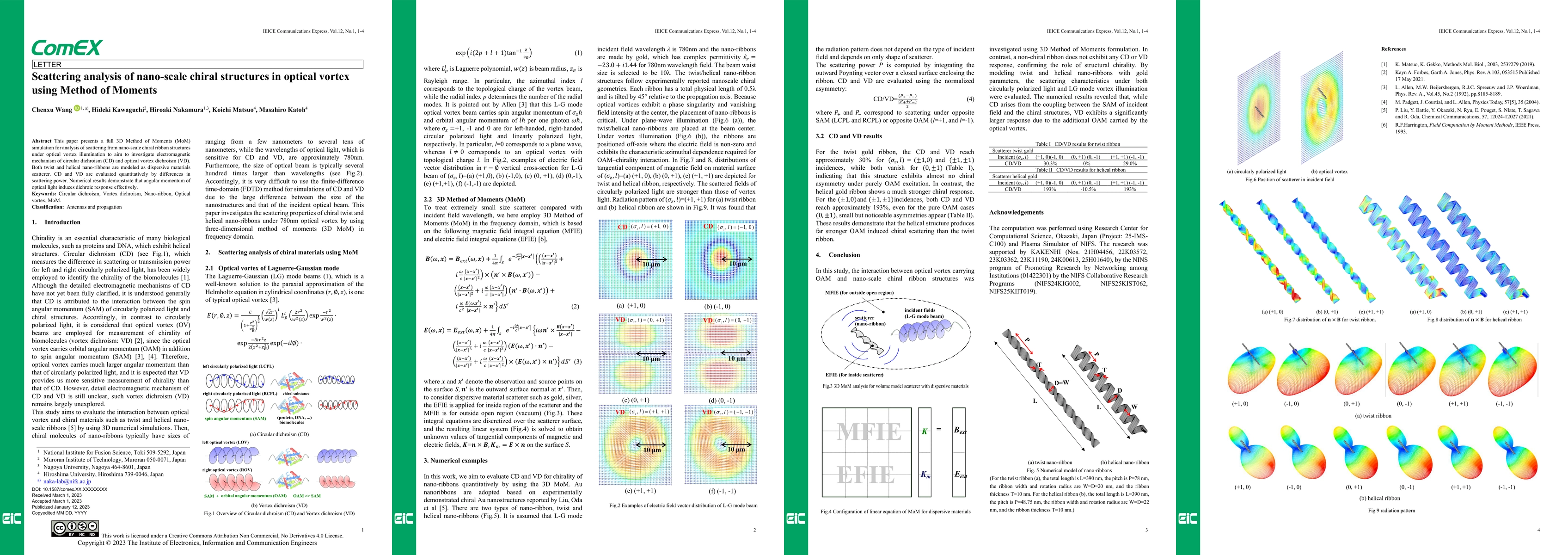 Thumbnail for Scattering analysis of nano-scale chiral structures in optical vortex using Method of Moments