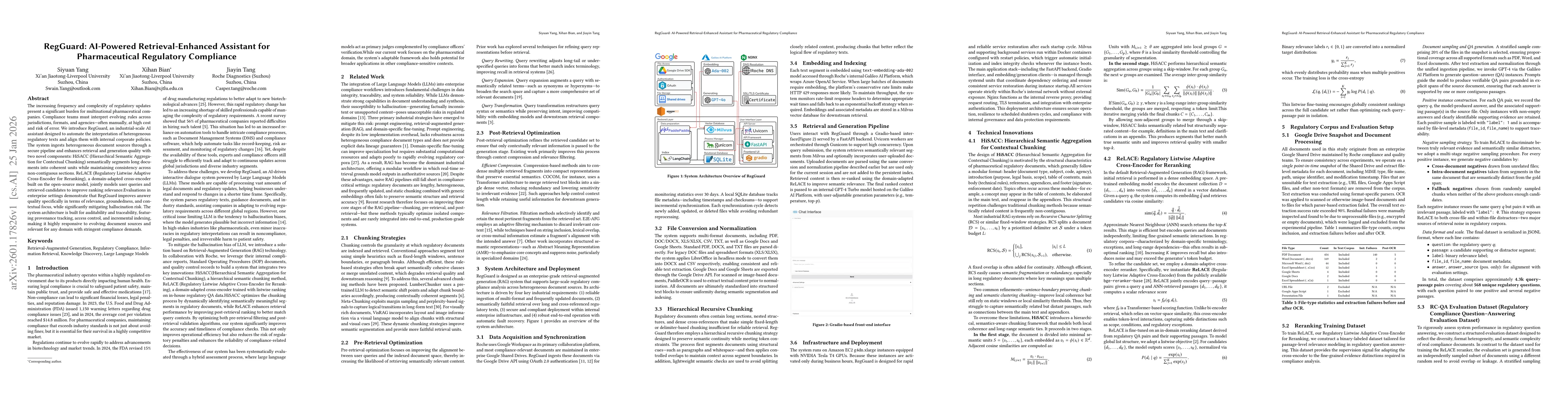 Thumbnail for RegGuard: AI-Powered Retrieval-Enhanced Assistant for Pharmaceutical Regulatory Compliance