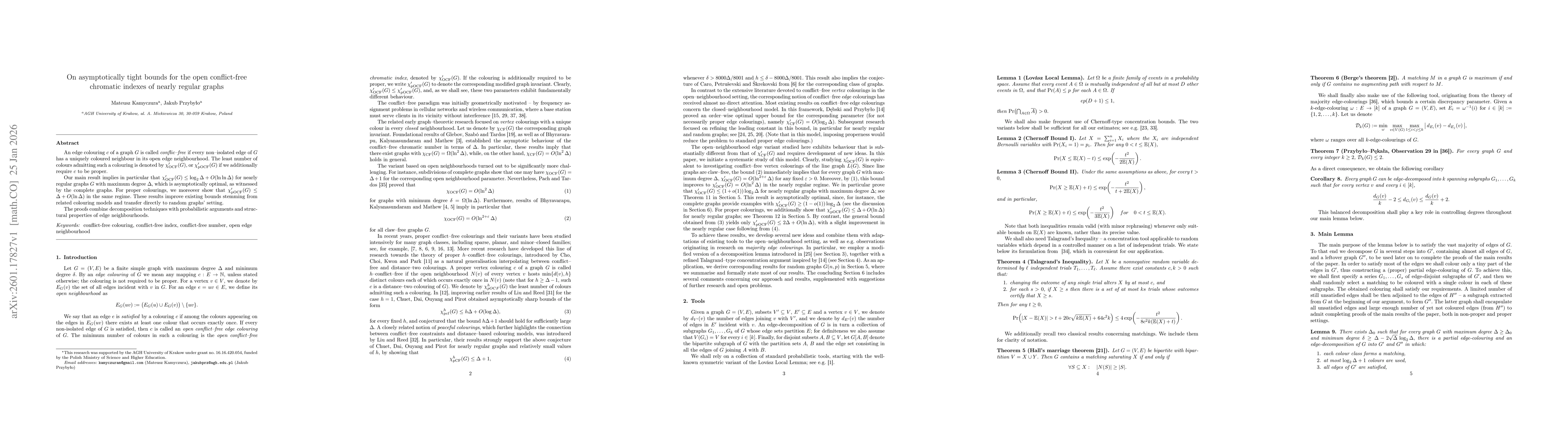 Thumbnail for On asymptotically tight bounds for the open conflict-free chromatic indexes of nearly regular graphs