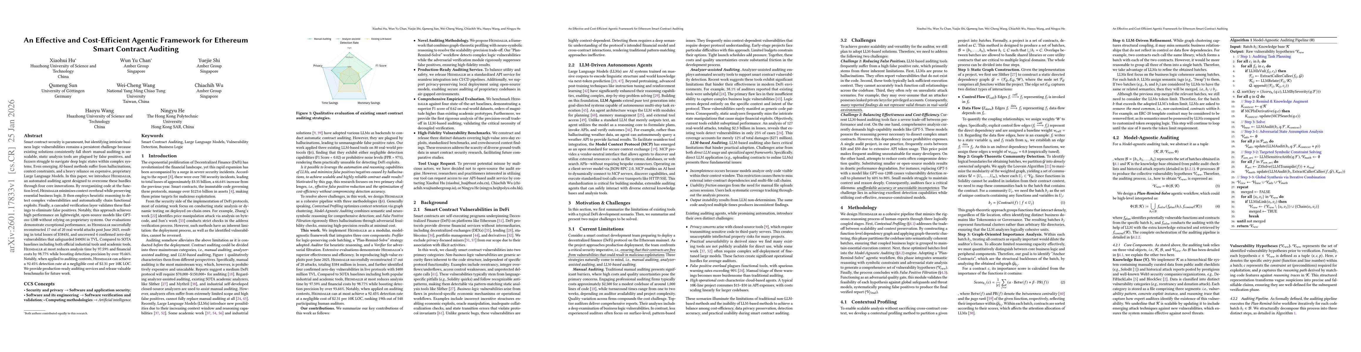 Thumbnail for An Effective and Cost-Efficient Agentic Framework for Ethereum Smart Contract Auditing