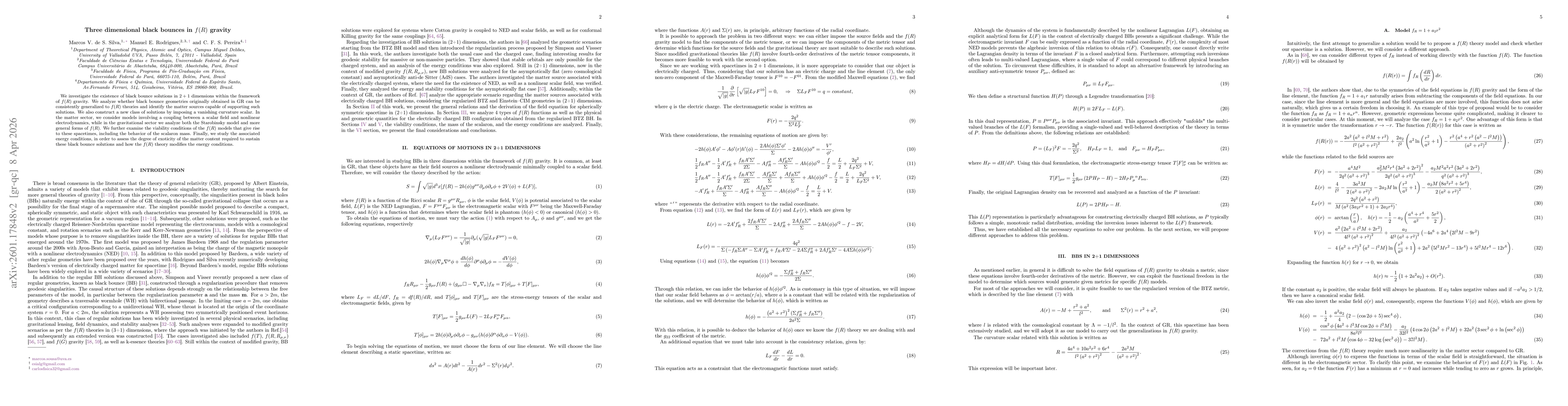 Thumbnail for Three dimensional black bounces in $f(R)$ gravity