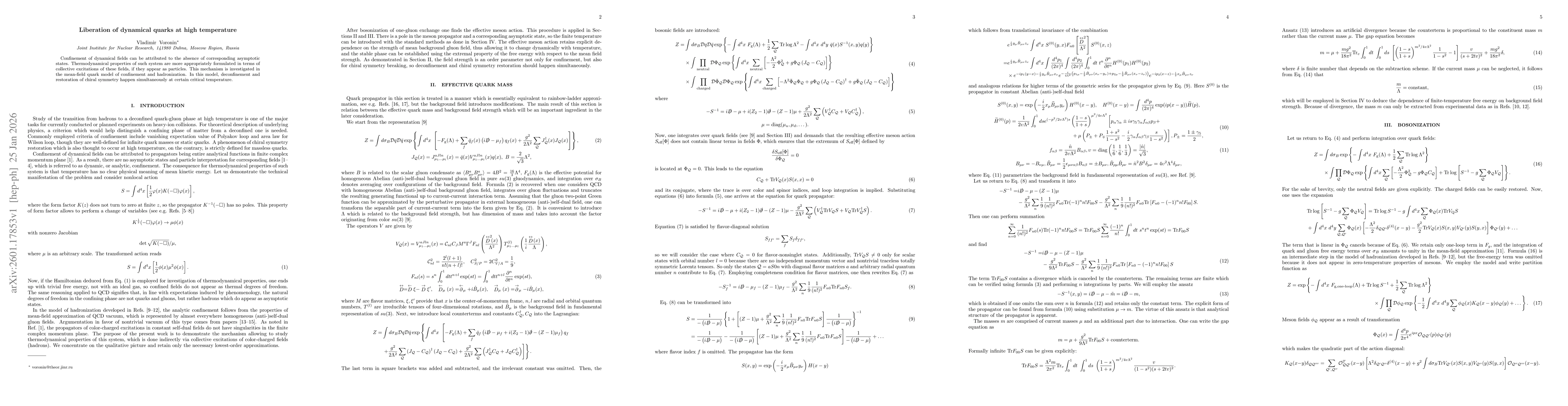 Thumbnail for Liberation of dynamical quarks at high temperature