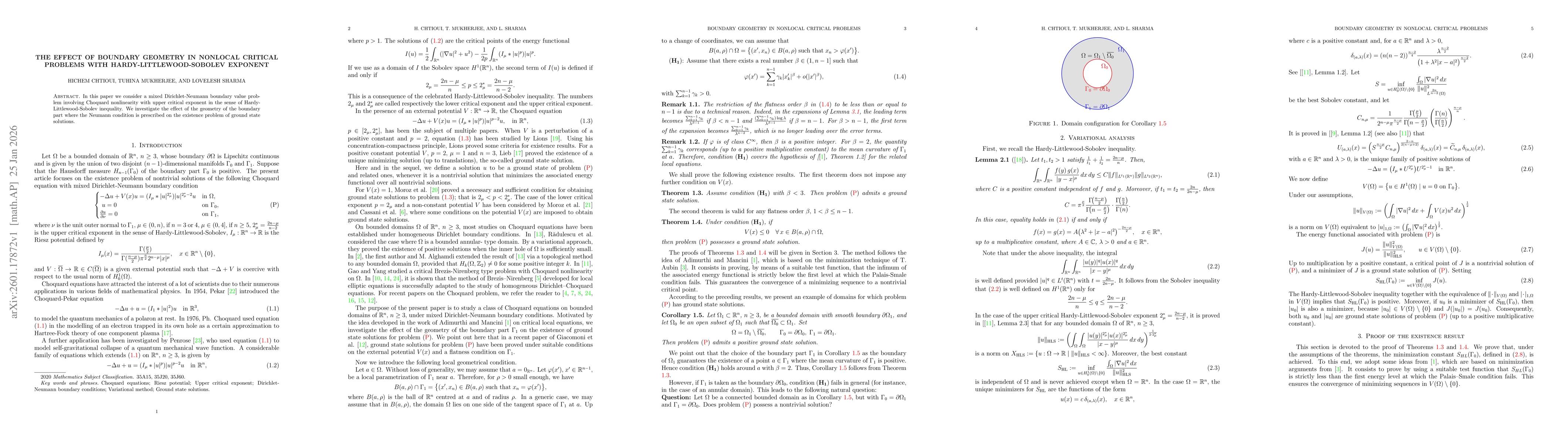 Thumbnail for The effect of boundary geometry in nonlocal critical problems with Hardy-Littlewood-Sobolev exponent