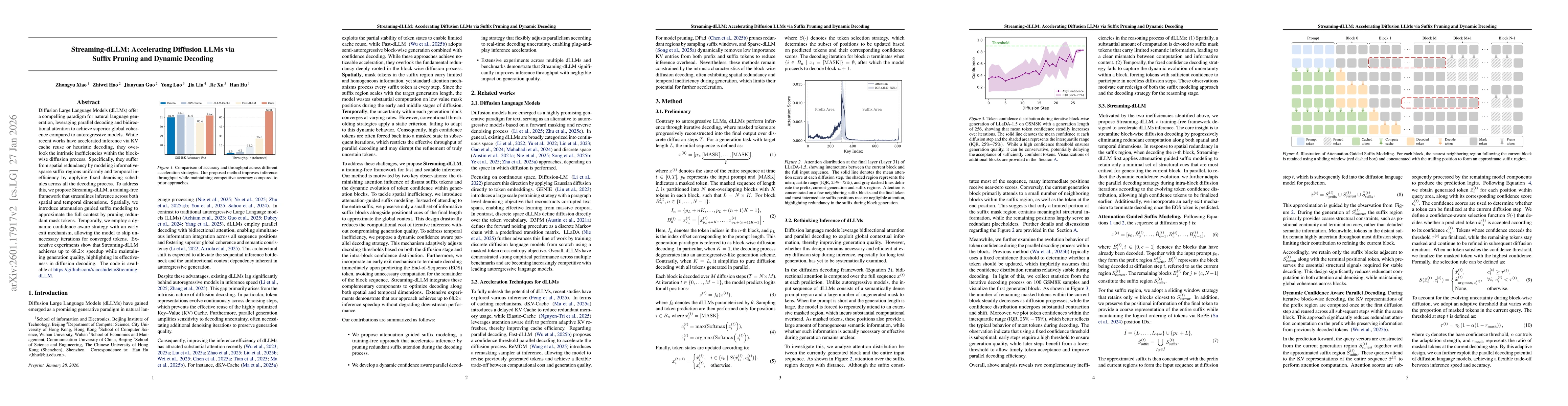 Thumbnail for treaming-dLLM: Accelerating Diffusion LLMs via Suffix Pruning and Dynamic Decoding