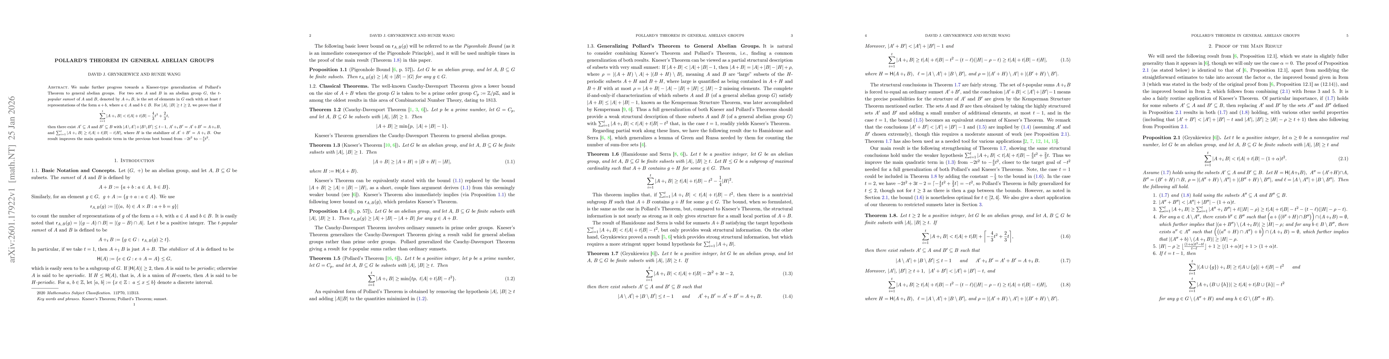 Thumbnail for Pollard's theorem in general abelian groups