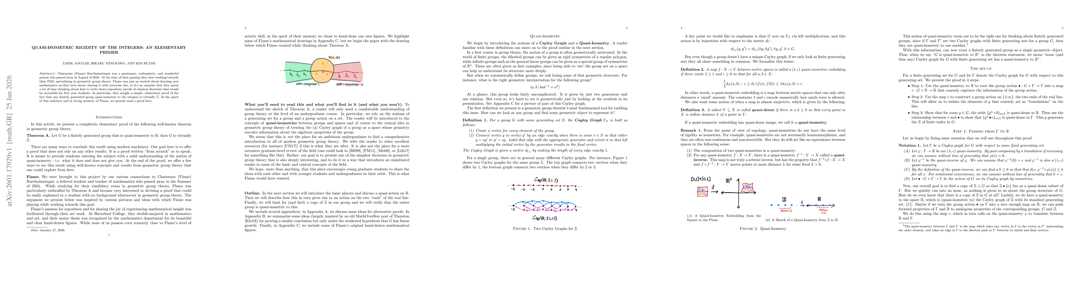 Thumbnail for Quasi-isometric rigidity of the integers: an elementary primer
